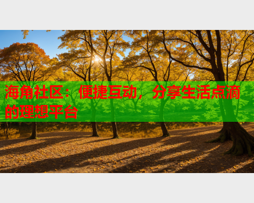 海角社区：便捷互动，分享生活点滴的理想平台